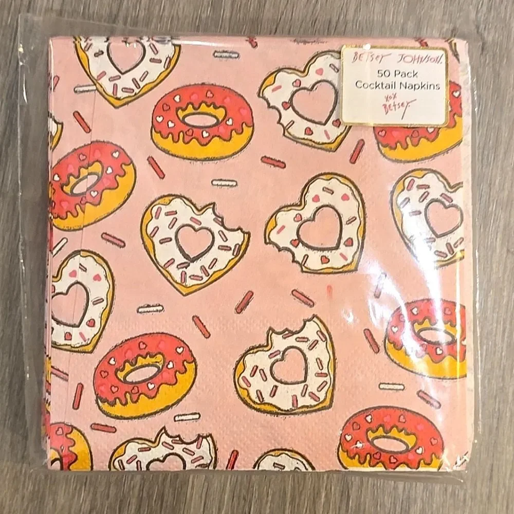 Betsey Johnson‎ Heart Cherries & Donuts Napkin Set